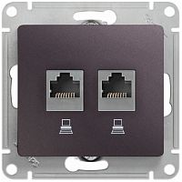 Розетка компьютерная без рамки Systeme Electric Glossa 2-м. RJ45+RJ45 5e сиреневый туман картинка